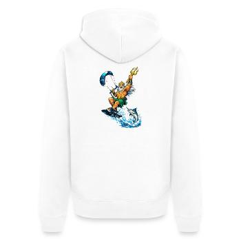Neptune autrefois sportif - Veste à capuche bio Premium Unisexe - blanc - Dos - Thijin (182cm)