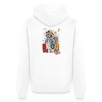 Mec, on est à l’école pour raton laveur - Veste à capuche bio Premium Unisexe - blanc - Dos - Thijin (182cm)