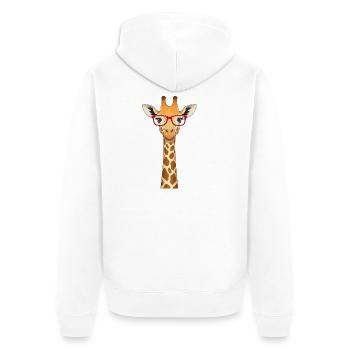 Funny Giraffe with Red Glasses T-Shirt Cute Animal - Veste à capuche bio Premium Unisexe - blanc - Dos - Thijin (182cm)