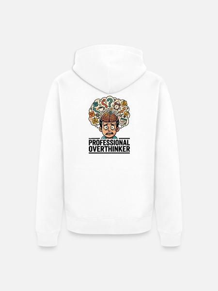 Professioneller Überdenker - Unisex Premium Bio Zip Hoodie - Weiß