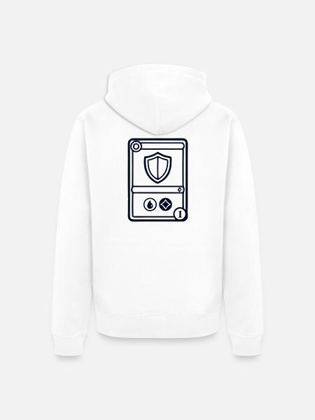 TCG Schild Sammelkarte Logo - Unisex Premium Bio Zip Hoodie - Weiß