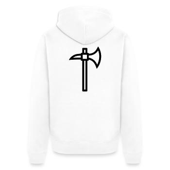 Axt - Unisex Premium Bio Zip Hoodie - Weiß - Hinten - Thijin (182cm)