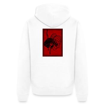 Schädelknochen - Unisex Premium Bio Zip Hoodie - Weiß - Hinten - Thijin (182cm)