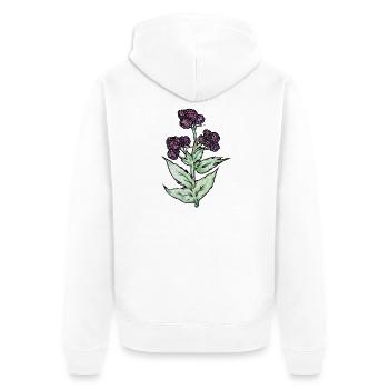 Purple Bloom Botanicals - Unisex Premium Bio Zip Hoodie - Weiß - Hinten - Thijin (182cm)