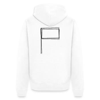 Eckfahne handgezeichnet - Unisex Premium Bio Zip Hoodie - Weiß - Hinten - Thijin (182cm)