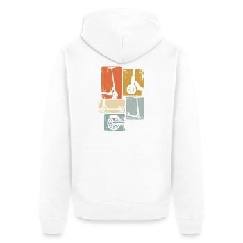 Roller Tretroller Scooter Vintage Retro Motiv - Unisex Premium Bio Zip Hoodie - Weiß - Hinten - Thijin (182cm)