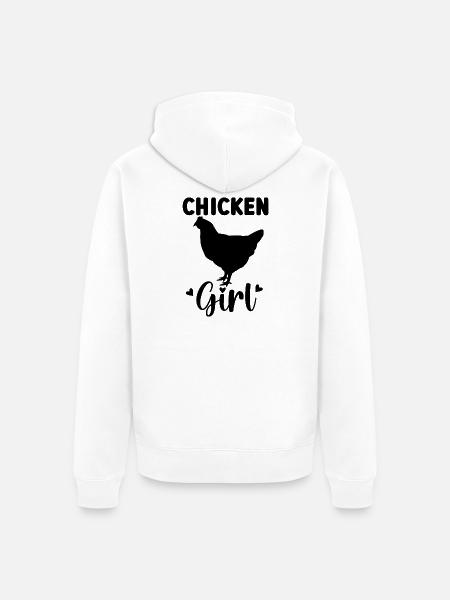 Huhn Statement - Unisex Premium Bio Zip Hoodie - Weiß