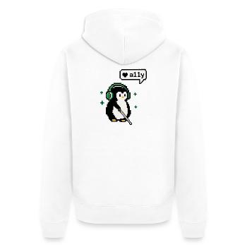 A11y Penguin - Pixel Accessibility - Unisex Premium Bio Zip Hoodie - Weiß - Hinten - Thijin (182cm)