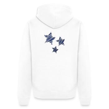 STAR. STARS. STAR. STARS. FEAST. ANNIVERSARY - Unisex Premium Organic Zip Hoodie - white - Back - Thijin (182cm)