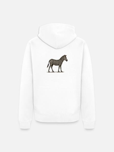 GEEKLEY – Bestiarium – Zebra - Unisex Premium Bio Zip Hoodie - Weiß