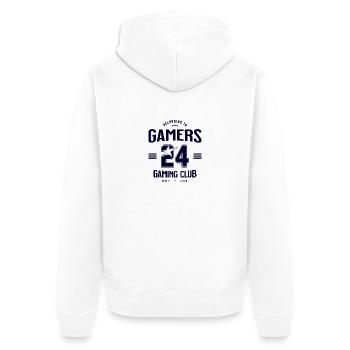 Gaming Club – des joueurs unis dans le jeu - Veste à capuche bio Premium Unisexe - blanc - Dos - Thijin (182cm)