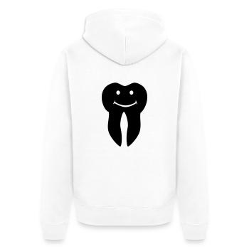 Zahn - Unisex Premium Bio Zip Hoodie - Weiß - Hinten - Thijin (182cm)