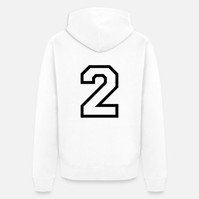 LE NUMÉRO DEUX, 2 - Veste à capuche bio Premium Unisexe - blanc