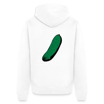 Gurke - Unisex Premium Bio Zip Hoodie - Weiß - Hinten - Thijin (182cm)