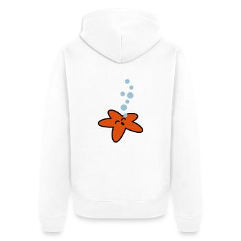 seestern_3c - Unisex Premium Organic Zip Hoodie - white - Back - Thijin (182cm)
