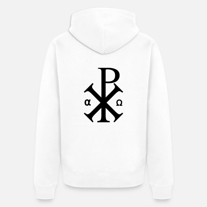 Alpha Omega - Unisex Premium Bio Zip Hoodie - Weiß