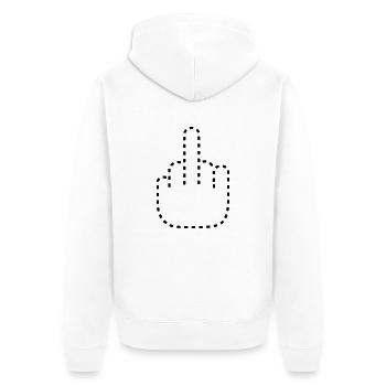 dashed_fuck_you_1c - Unisex Premium Bio Zip Hoodie - Weiß - Hinten - Thijin (182cm)