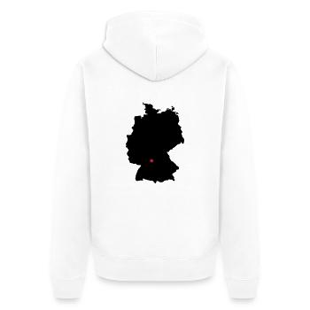 Deutschland Stuttgart Würzburg - Unisex Premium Bio Zip Hoodie - Weiß - Hinten - Thijin (182cm)