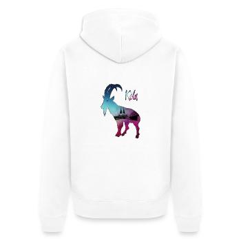 Köln Geißbock Hennes - Unisex Premium Bio Zip Hoodie - Weiß - Hinten - Thijin (182cm)
