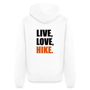 Hike - Unisex Premium Organic Zip Hoodie - white - Back - Thijin (182cm)