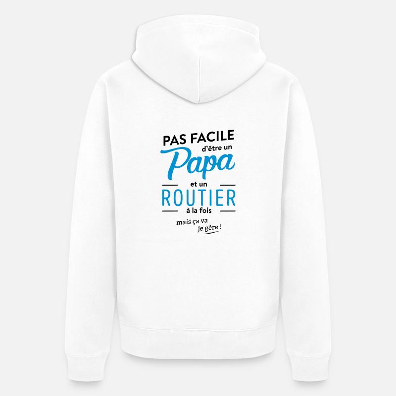 papa routier - Veste à capuche bio Premium Unisexe - blanc
