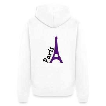 paris voyage - Veste à capuche bio Premium Unisexe - blanc - Dos - Thijin (182cm)