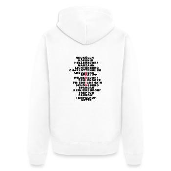 Berlin - Unisex Premium Organic Zip Hoodie - white - Back - Thijin (182cm)
