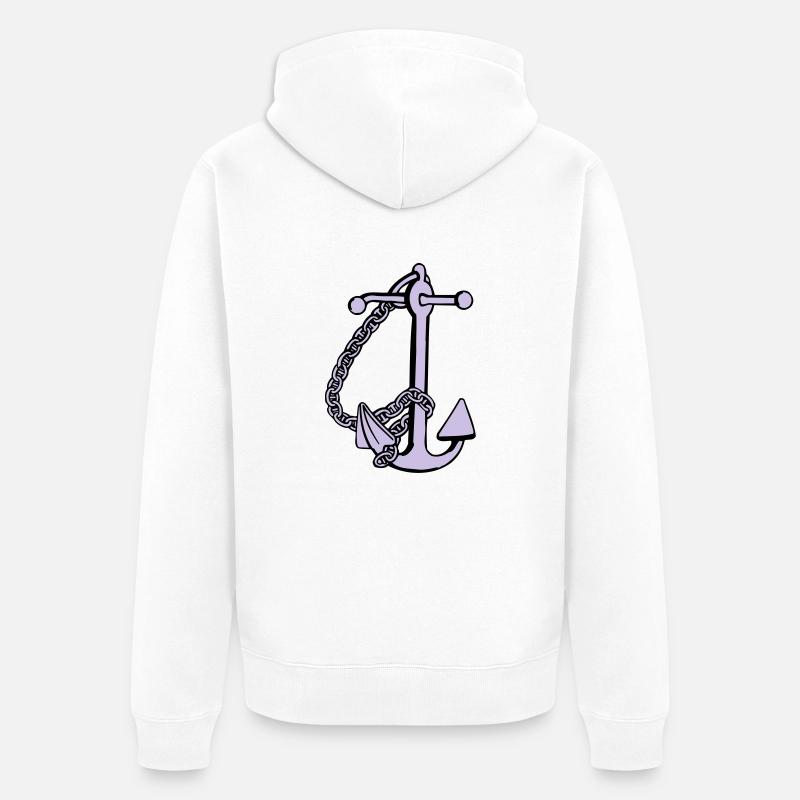anchor - anker - Veste à capuche bio Premium Unisexe - blanc