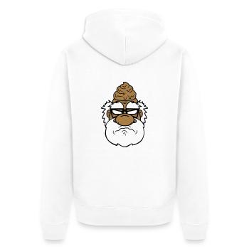 gesicht kopf scheisse kacke sauer boese veraergert - Unisex Premium Bio Zip Hoodie - Weiß - Hinten - Thijin (182cm)