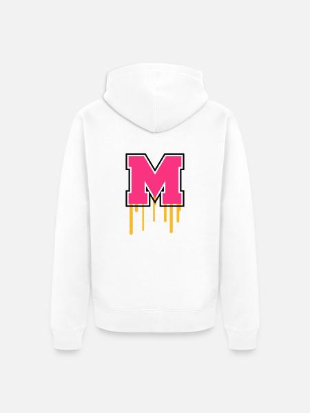 Letter M - Unisex Premium Bio Zip Hoodie - Weiß