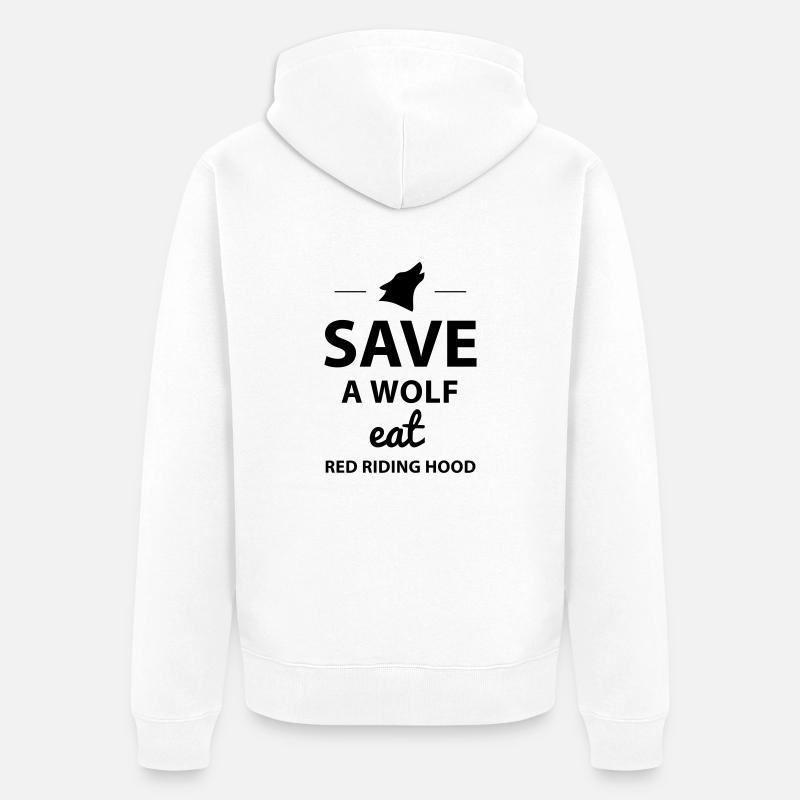 Save A Wolf - Veste à capuche bio Premium Unisexe - blanc