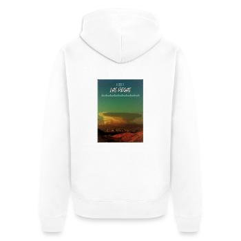 Las Vegas - Unisex Premium Bio Zip Hoodie - Weiß - Hinten - Thijin (182cm)