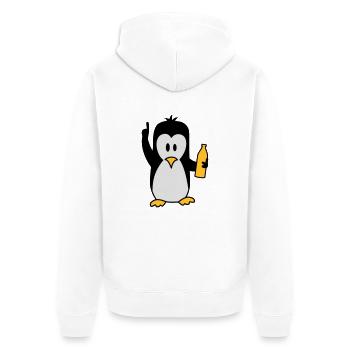 Ivre beuverie bière pingouin - Veste à capuche bio Premium Unisexe - blanc - Dos - Thijin (182cm)
