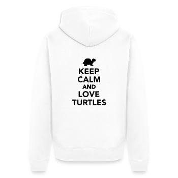 Keep calm and love Turtles - Unisex Premium Organic Zip Hoodie - white - Back - Thijin (182cm)