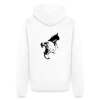 dark_dog_vector - Unisex Premium Bio Zip Hoodie - Weiß - Hinten - Thijin (182cm)