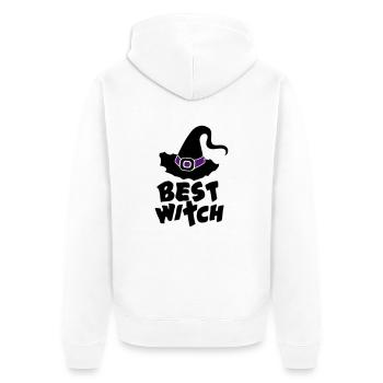 Best Witch, Hexe, Halloween, Zauberei, Magie, Fun - Unisex Premium Bio Zip Hoodie - Weiß - Hinten - Thijin (182cm)