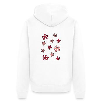 Blumen Flower Power - V3 - Unisex Premium Bio Zip Hoodie - Weiß - Hinten - Thijin (182cm)