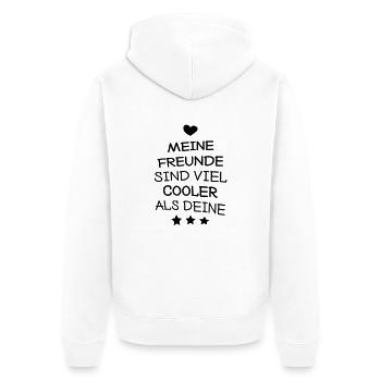 Meine Freunde - Unisex Premium Bio Zip Hoodie - Weiß - Hinten - Thijin (182cm)