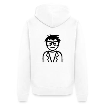 Nerd - Unisex Premium Organic Zip Hoodie - white - Back - Thijin (182cm)