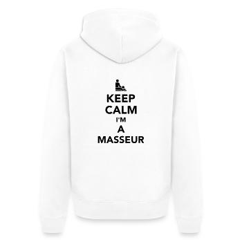 Masseur - Unisex Premium Organic Zip Hoodie - white - Back - Thijin (182cm)