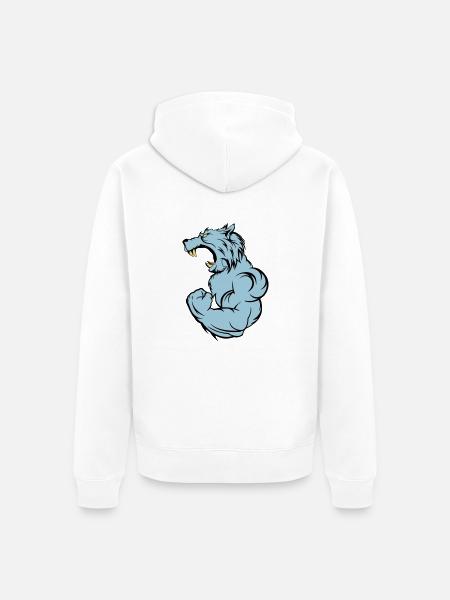 wolf_beast_2 - Veste à capuche bio Premium Unisexe - blanc