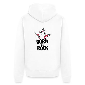 Born to rock Rocker Kind Baby Metal Schwanger - Unisex Premium Bio Zip Hoodie - Weiß - Hinten - Thijin (182cm)