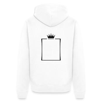 rahmen krone - Unisex Premium Bio Zip Hoodie - Weiß - Hinten - Thijin (182cm)
