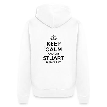 keep calm and let stuart handle it - Unisex Premium Organic Zip Hoodie - white - Back - Thijin (182cm)