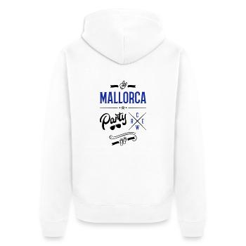 mallorca party crew - Unisex Premium Bio Zip Hoodie - Weiß - Hinten - Thijin (182cm)