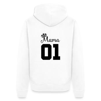 mama 01 - Unisex Premium Bio Zip Hoodie - Weiß - Hinten - Thijin (182cm)
