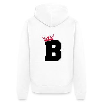 buchstabe_b_king_02 - Unisex Premium Bio Zip Hoodie - Weiß - Hinten - Thijin (182cm)