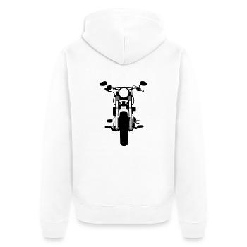 Motorcycle - Unisex Premium Organic Zip Hoodie - white - Back - Thijin (182cm)