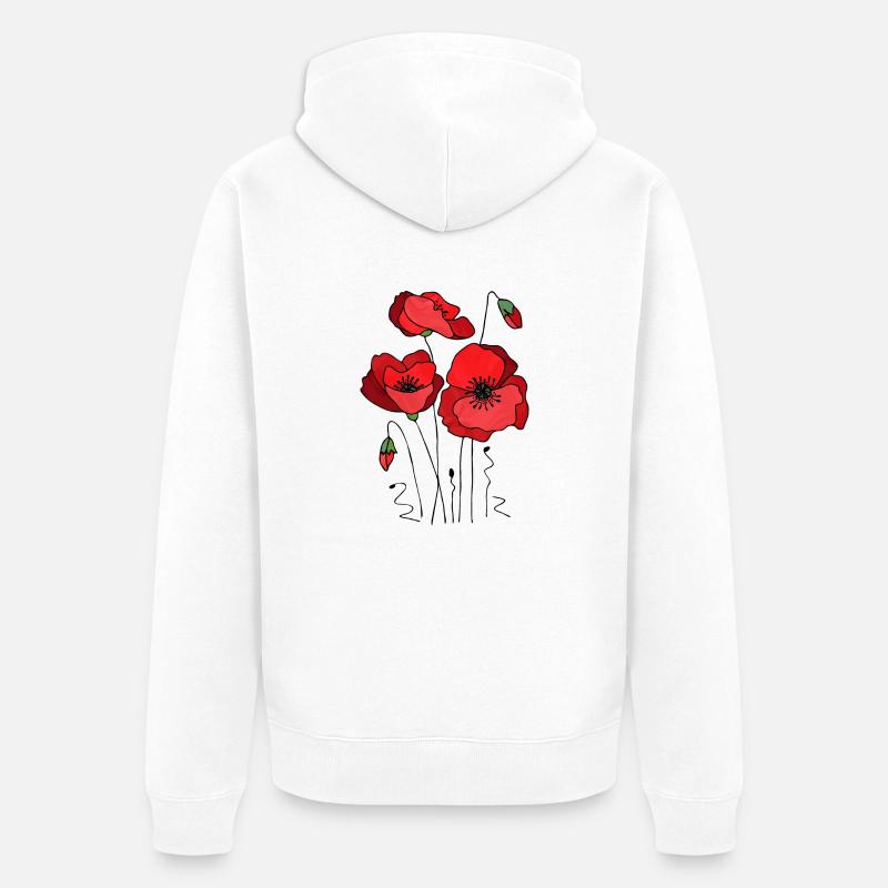 Fleurs - Veste à capuche bio Premium Unisexe - blanc