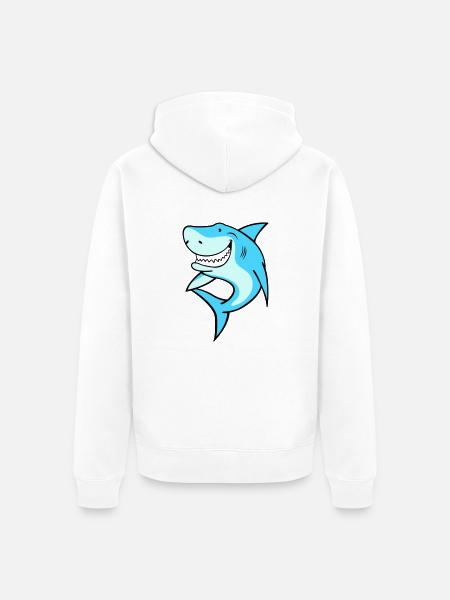 Requin - Veste à capuche bio Premium Unisexe - blanc